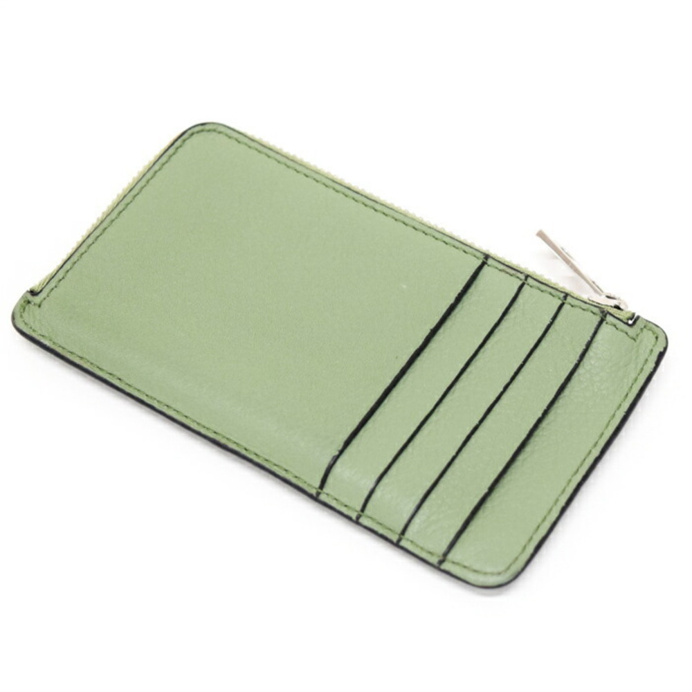 Loewe Coin Wallet Card Holder Calfskin Leather Anagram Green Brown - Picture 5 of 11